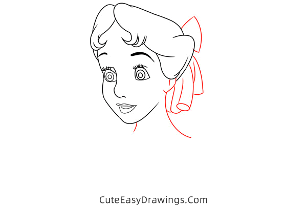 how to draw wendy darling from peter pan - www.cuteeasydrawings.com