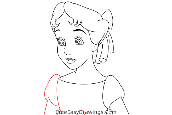 how to draw wendy darling from peter pan - www.cuteeasydrawings.com