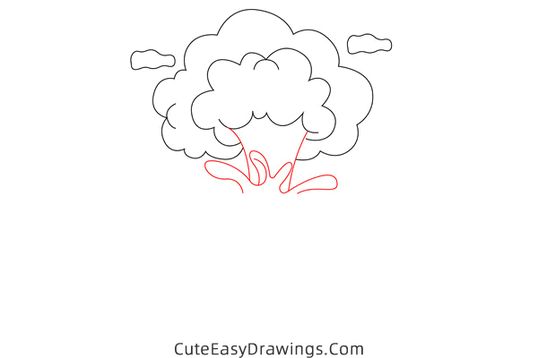 how to draw a volcano - www.cuteeasydrawings.com