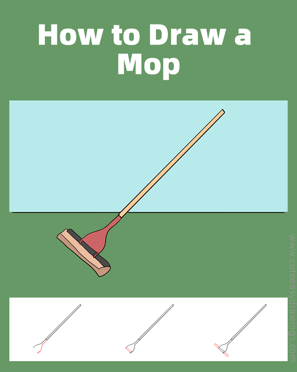 how to draw a mop - www.cuteeasydrawings.com