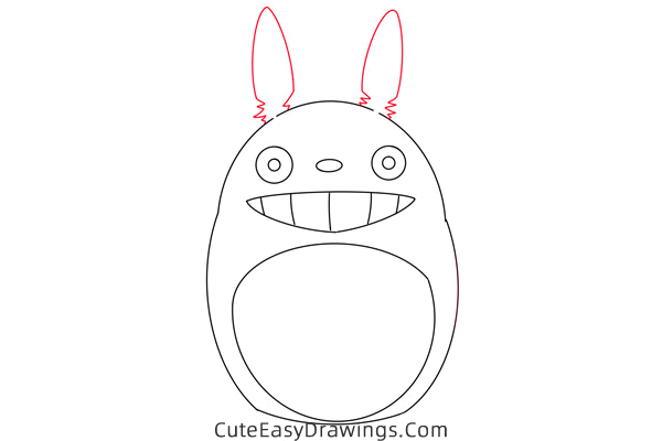 how to draw totoro from my neighbor totoro - www.cuteeasydrawings.com