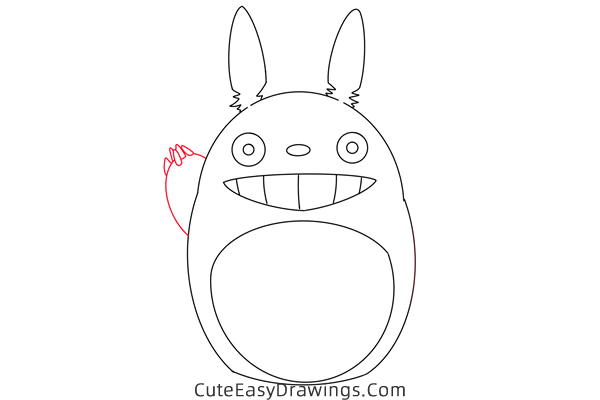 how to draw totoro from my neighbor totoro - www.cuteeasydrawings.com