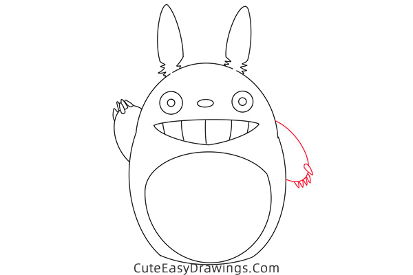 how to draw totoro from my neighbor totoro - www.cuteeasydrawings.com