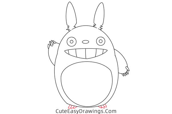 how to draw totoro from my neighbor totoro - www.cuteeasydrawings.com