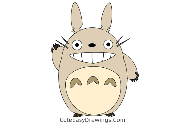 how to draw totoro from my neighbor totoro - www.cuteeasydrawings.com