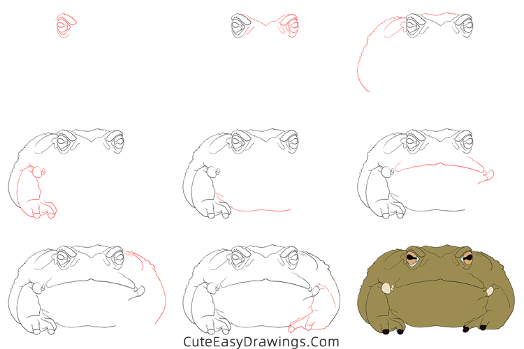 how to draw a sonoran desert toad - www.cuteeasydrawings.com