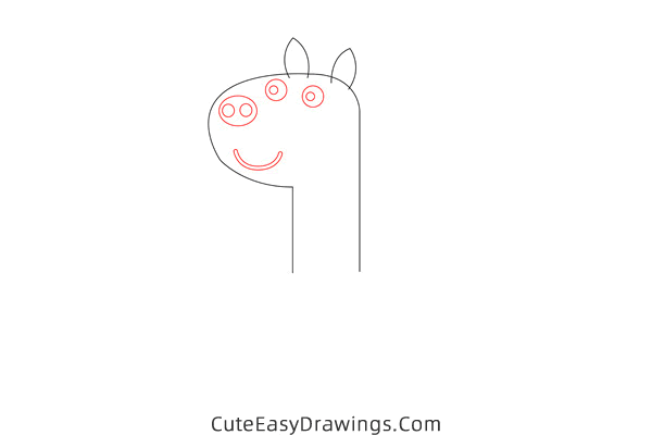 how to draw gerald giraffe from peppa pig - www.cuteeasydrawings.com