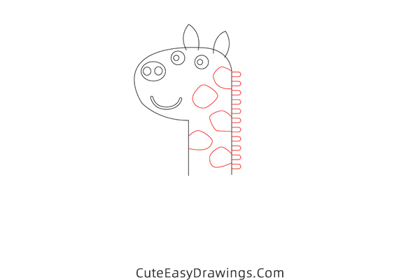 how to draw gerald giraffe from peppa pig - www.cuteeasydrawings.com