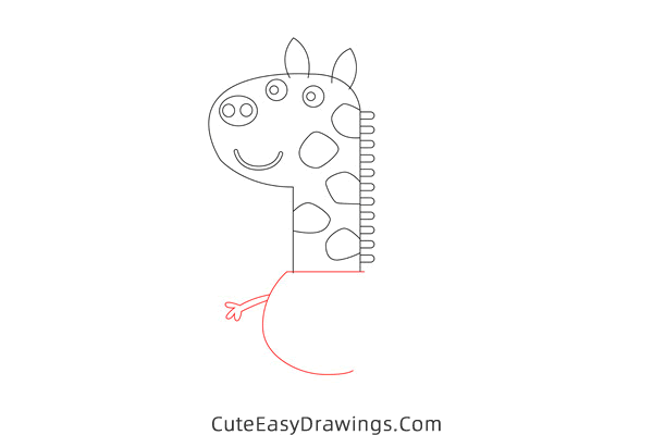 how to draw gerald giraffe from peppa pig - www.cuteeasydrawings.com