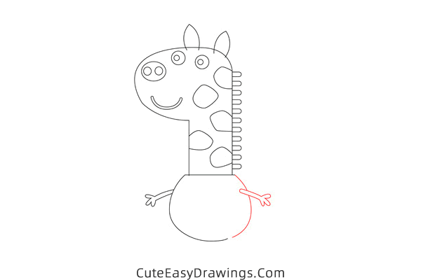 how to draw gerald giraffe from peppa pig - www.cuteeasydrawings.com