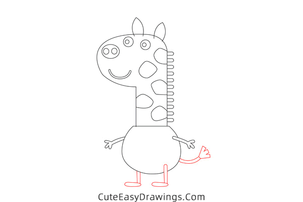 how to draw gerald giraffe from peppa pig - www.cuteeasydrawings.com